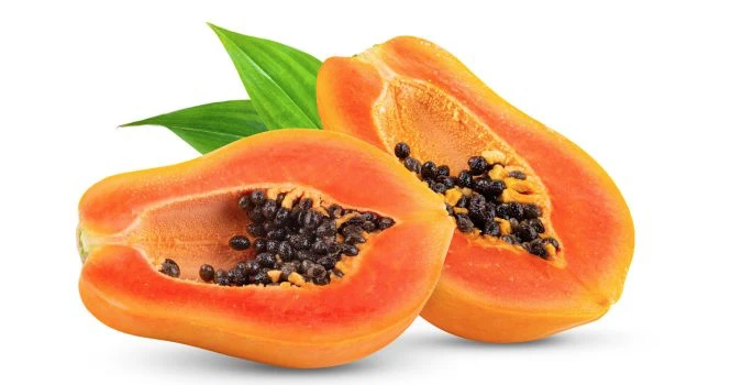 papaya fruit with seeds