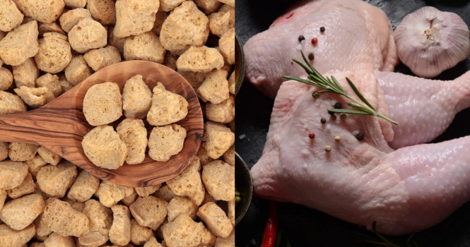 soya chunks vs chicken protein